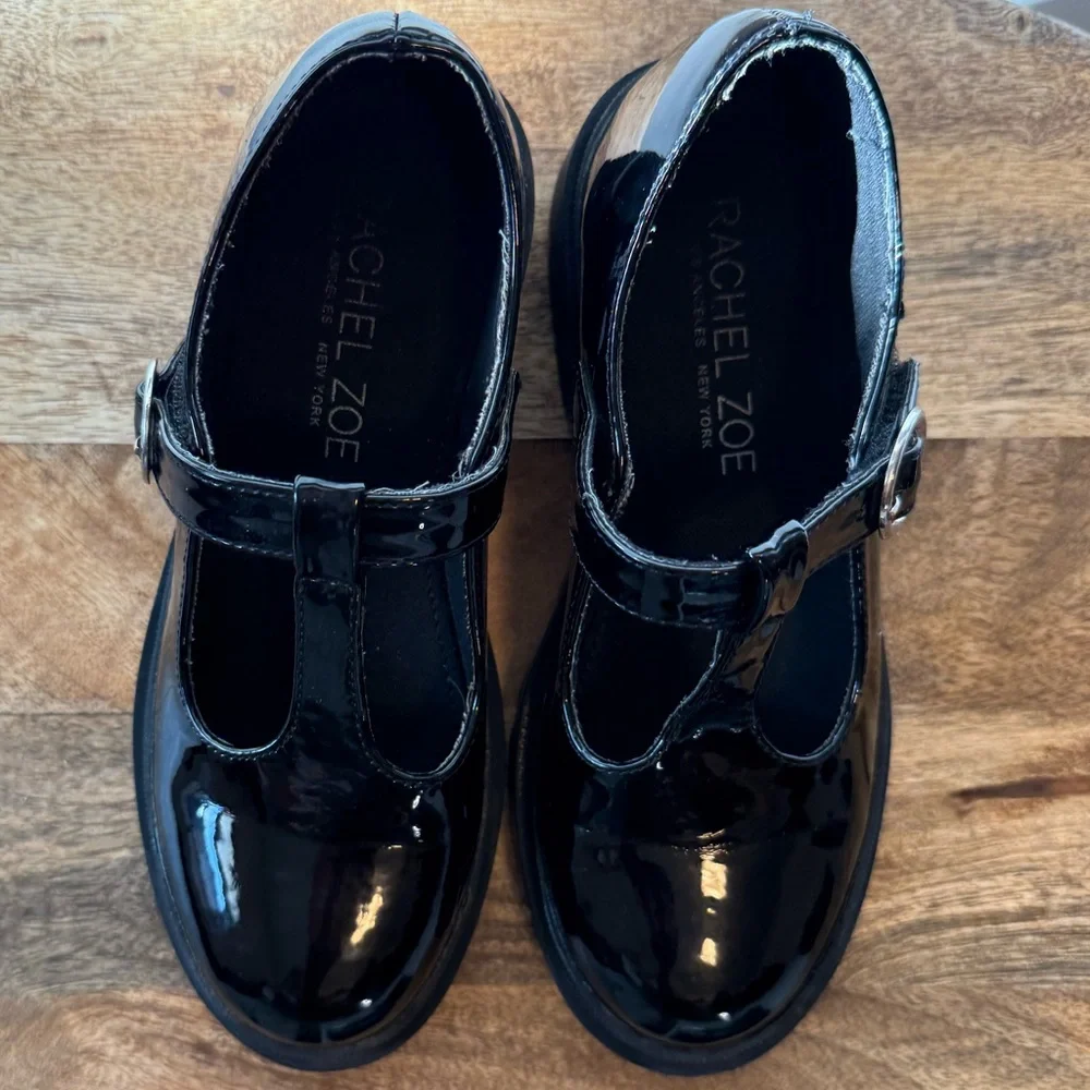 Rachel Zoe Black Patent Mary Jane with Round Buckle